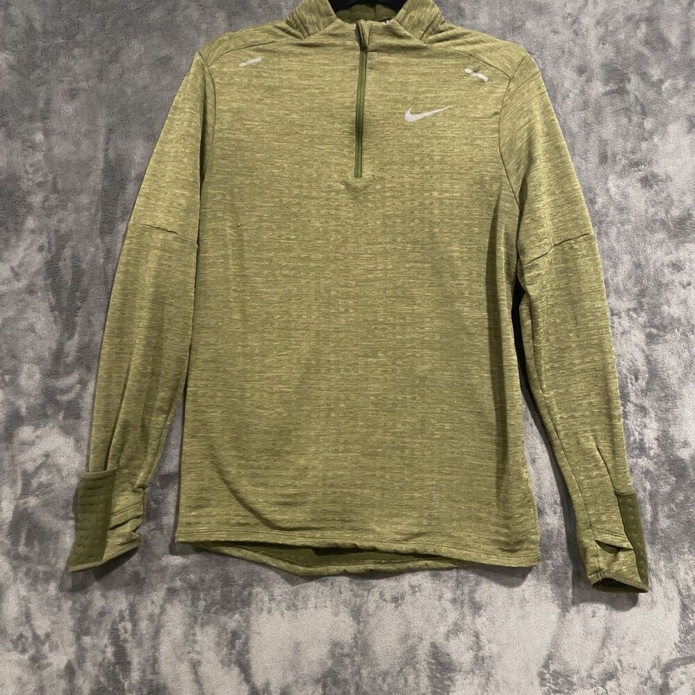 Nike Therma Fit Repel Mens 1/4 Zip Running Pullover Size S Green #DD5662